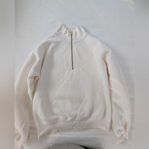 J. Crew Off-White Quarter Zip Sweatshirt